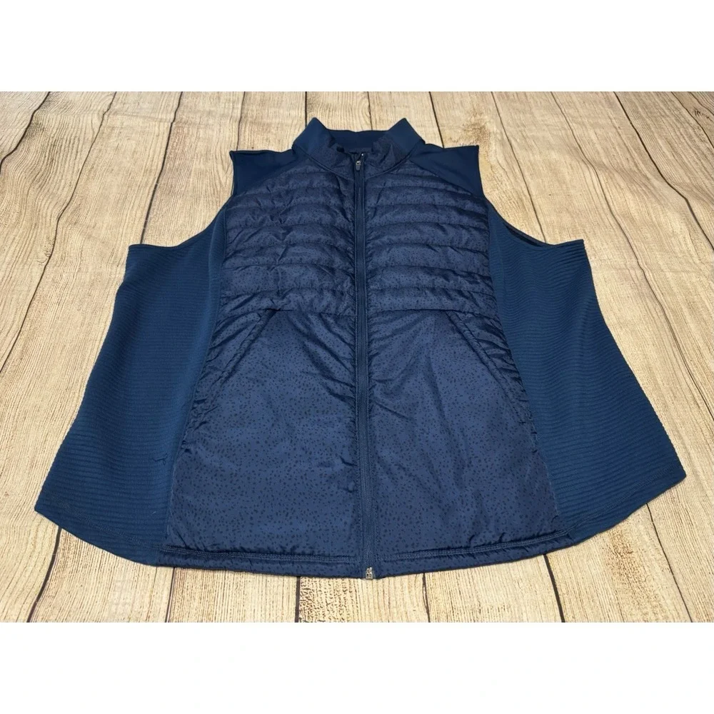 Tek Gear Quilted Teal Blue Sleeveless Vest Fall with Pockets EXCELLENT 4X Tub31